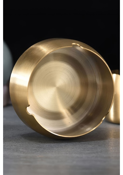 Çelik Gold 8 Cm Derin Kafe Restaurant Lokanta Yuvarlak Kül Tablası Küllük Mt173s