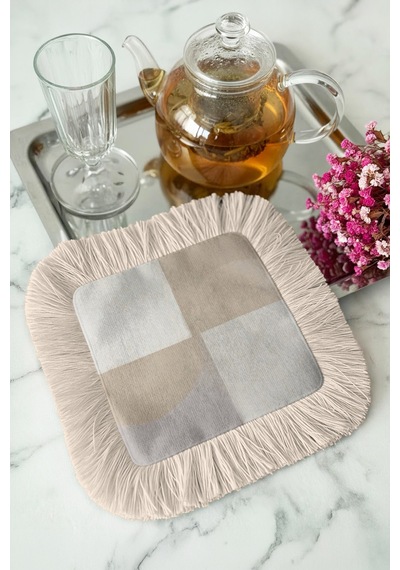 Modern Minimal Kare Püsküllü Sunum Peçetesi - Pastel Geometrik İskandinav Krem Bardak Altlığı Mendil Açık Taş Leylak Modern Minimal Kare Püsküllü Sunum Peçetesi - Pastel Geometrik İskandinav Krem Bardak Altlığı Mendil Açık Taş Leylak
