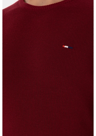 U.S. Polo Assn. Erkek Slim Fit Bisiklet Yaka Bordo Basic Kazak 50298282-VR014