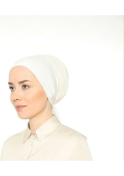 Melodi Scarf Fileli Dikişsiz Bone Ekru Ekru