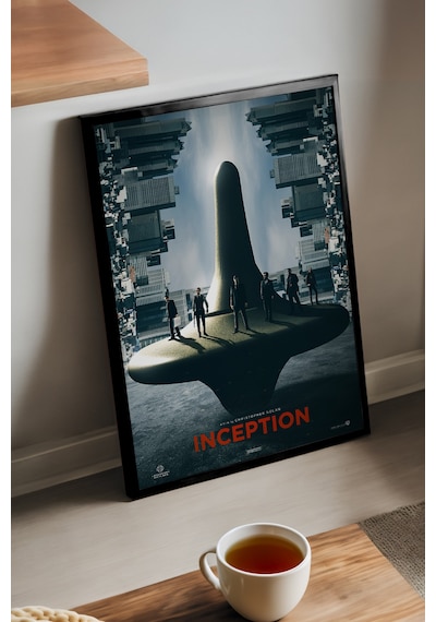 Inception Siyah Ahşap Çerçeveli Poster, Film Duvar Tablosu
