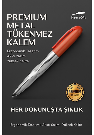 Premium Mercan Metal Tükenmez Kalem Ergonomik Tasarım, Akıcı Yazım, Şık Ve Dayanıklı Diğer