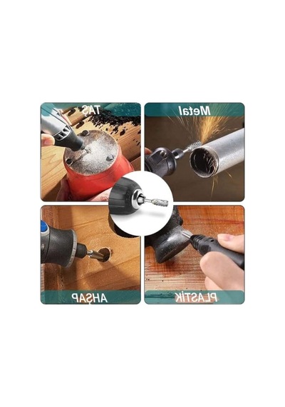 5 Parça Metal Törpüleme Seti, Matkap Uyumlu Ve Farklı Şekillerde Freze Seti