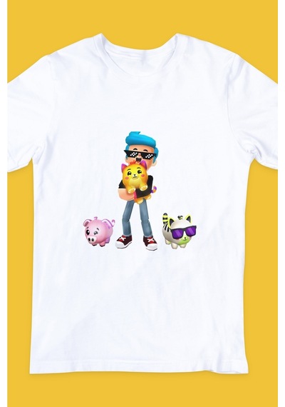 Yirmi Unisex Pk Xd Kedi Baskılı Tişört Beyaz - 536874709 beyaz
