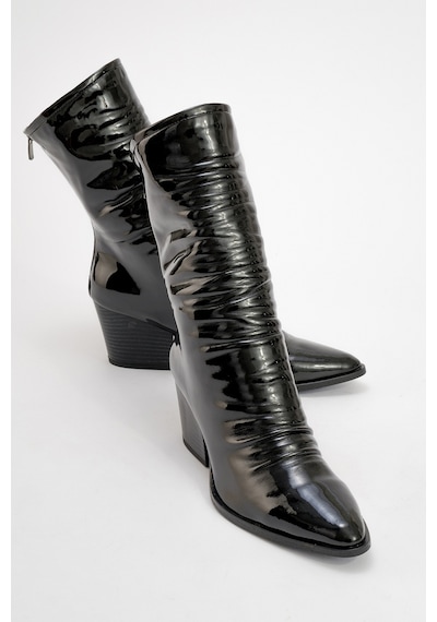 Luvishoes Luvi Shoes Laval Siyah Rugan Arkadan Fermuarlı Kadın Kalın Topuklu Bot Siyah Rugan Luvishoes Luvi Shoes Laval Siyah Rugan Arkadan Fermuarlı Kadın Kalın Topuklu Bot Siyah Rugan