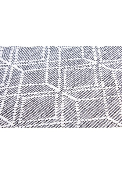My Home Halı Oslo Iskandinav Şahane El Dokuma %100 Doğal Pamuk Yumuşak Gri Yıkanabilir Kilim Halı K1 1gri
