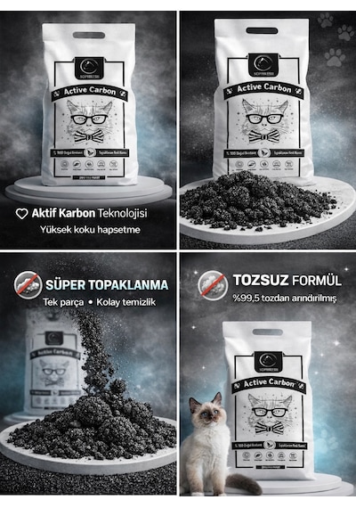 Sophresh Aktif Karbonlu Kedi Kumu 4x5 Lt Doğal Bentonit