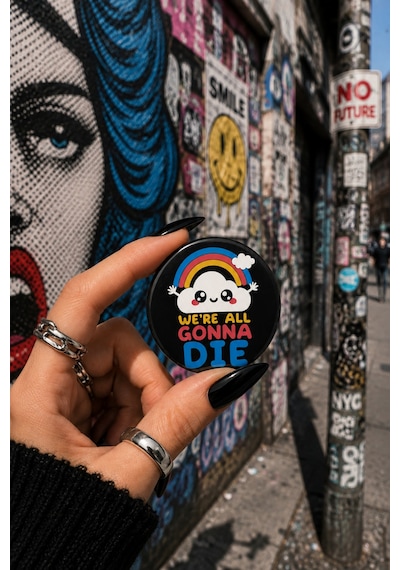 Mashspot Sarkastik Pop Art Retro Rozet Seti 6 Lı 58 Mm Renkli Eğlenceli Buton Rozet Çok Renkli