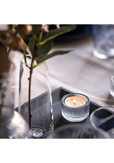 Şeffaf Camdan 5'li Zarif/istiflenebilir Tealight Tutucu 3,5 Cm 5'li Paket - Stockland Tarafından Satılır Altın