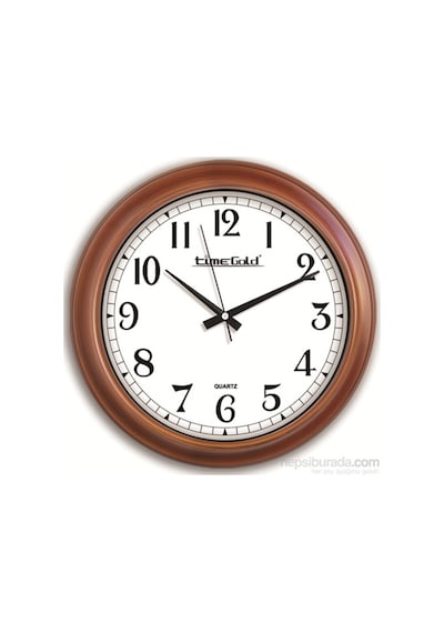 Time Gold Salon Ofis Duvar Saati Plastik 35 Cm (150340931) Altın