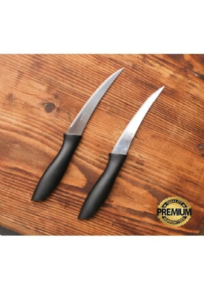 Tujo Knives 2'li Tırtırlı Bıçak Seti - Siyah