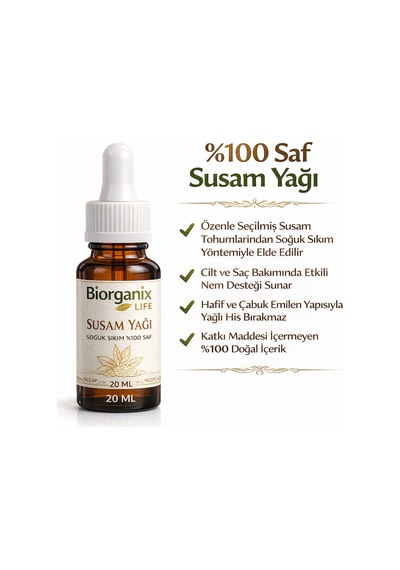 Life Susam Yağı 20 Ml %100 Saf & Soğuk Sıkım Doğal Bakım
