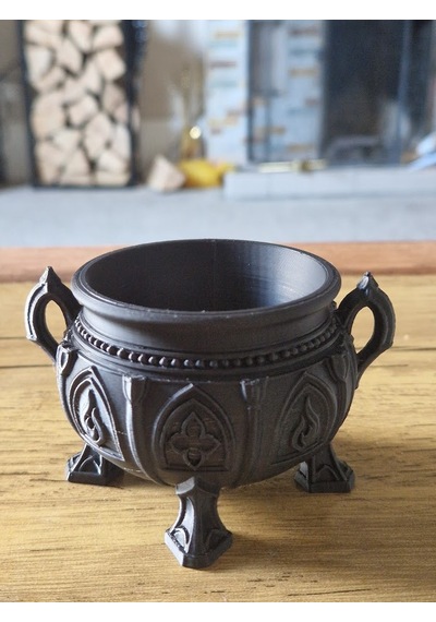 3d Baskı Gotik Kazan Formlu Dekoratif Kase Cadılar Bayramı Süs Kazanı