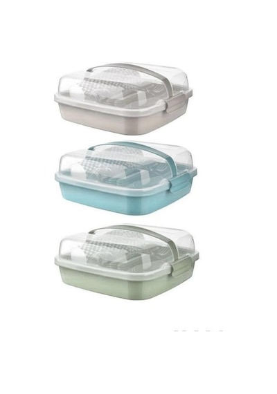 Titiz Lovely 32 Parça 6 Kişilik Piknik Seti Bpa Free Kapaklı Taşınabilir Piknik Sepeti Çok Renkli