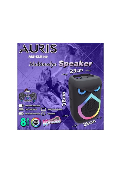 Kln140 25w 8 İnç Mikrofonlu Rgb Bluetooth Hoparlör