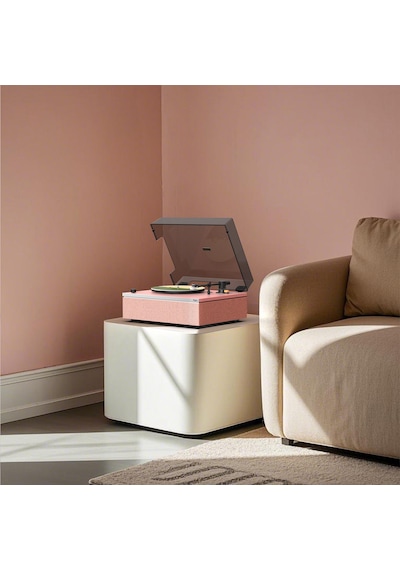 Hym s Lumi-s Pembe Dahili Bluetooth Hoparlörlü Retro Pikap Plakçalar