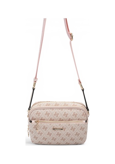 Silver & Polo Silver Polo Pembe - Pudra Monogram Kadın Çapraz Çanta Sp1162