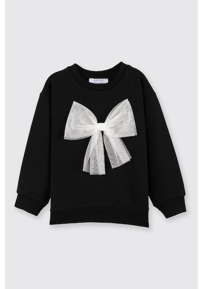 Panço Kız Çocuk Sweatshirt Beyaz Siyah