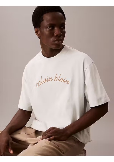 Calvin Klein Erkek Marka Logolu Organik Pamuklu Günlük Kullanıma Uygun 1krem1 T-shirt Lv04rc225g 6qh