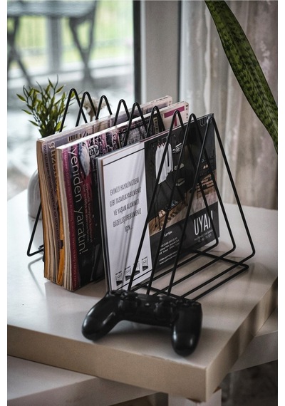 Metal Dergilik Ve Klasör Ayracı Çok Amaçlı Üçgen Dergilik Masa Üstü Organizer