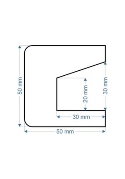 Puffyguard Profil Koruyucu V - Model V - 1 Metre 5x5cm Dış - 50x50x30x20x30mm