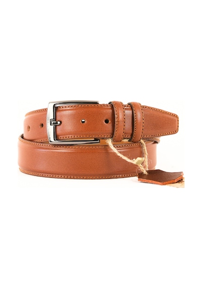Parscraft Battal Boy / Büyük Beden / Uzun Boy Xxl 3,5 Cm Taba Klasik Erkek Hakiki Deri Kemer