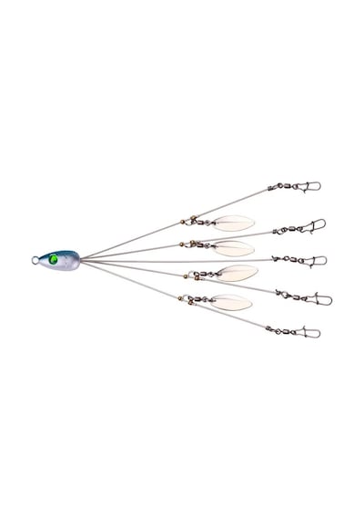 Valkyrie 5'li Alabama Rig 5 Kollu Fırdöndülü Levrek Şemsiyesi 16.8g 22cm Spinner Kaşıklı Sahte Yem Sistemi
