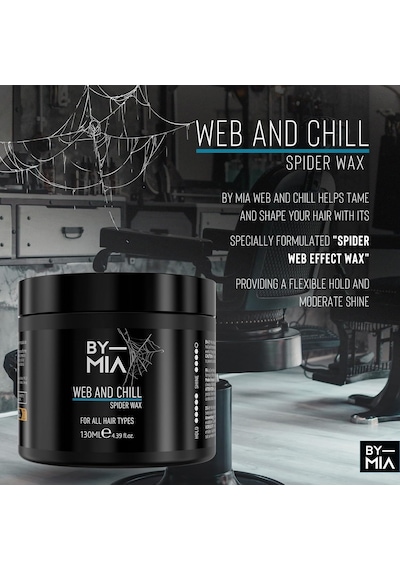 Web And Chill Spıder Wax, Parlak Görünüm, Sert Tutuş Sağlayan Erkekler Ve Kadınlar İçin Örümcek,ağ Saç Vaksı 130 Ml