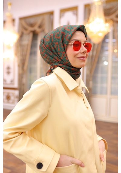 Silk Home Soft Eşarp 73077-18 Zümrüt, Turuncu, Hardal