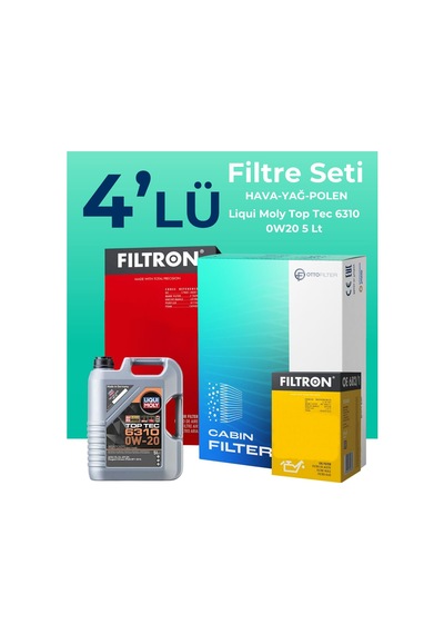 Filtron Jeep Compass 1.5 Hybrid Filtre Bakım Seti Liqui Moly Motor Yağlı (2020-2024) 4 Lü