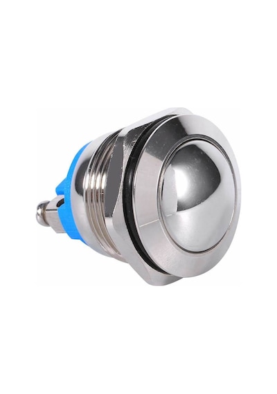 16mm Metal Panel Montaj Yuvarlak Kafa Push Buton NO DC 6A 12V AC 3A 250V IP67 Su Geçirmez Düğme