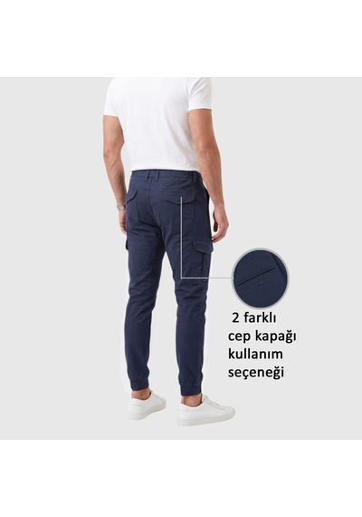 Deepsea Erkek Slim Fit Likralı Petrol Mavisi Kargo Jogger Pantolon İpli Bel Lastikli Paça 1601569 Deepsea Erkek Slim Fit Likralı Petrol Mavisi Kargo Jogger Pantolon İpli Bel Lastikli Paça 1601569