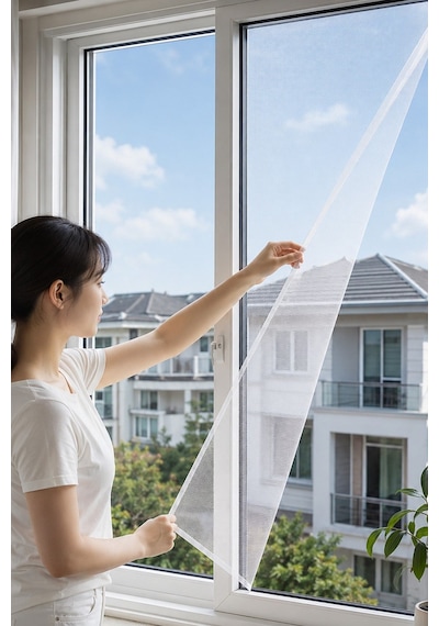 Pencere Sinekliği Tülü 130x150 Cm Kendinden Yapışkanlı Sineklik Perde