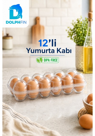 12 Li Yumurta Kabı 28x11x7 Cm Kapaklı Şeffaf Buzdolabı Yumurta Saklama Kutusu Bpa İçermez