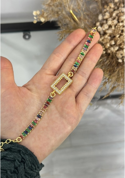 Gram Altınlık Renkli Baget Bileklik 17.5+3 Cm Çok Renkli