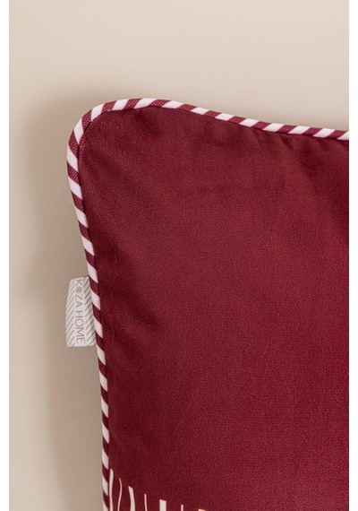 Charm Kırmızı Beyaz Şerit Baskılı Kırlent 40x60 35256a Çok Renkli
