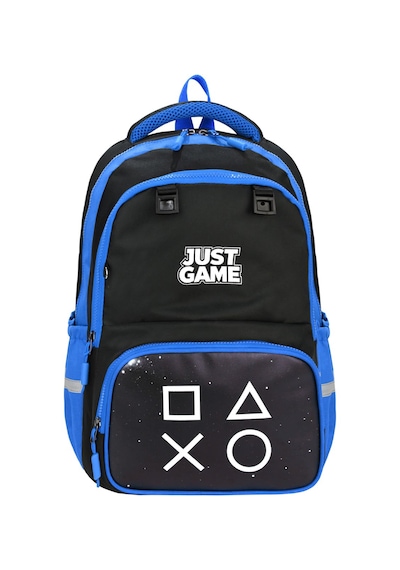 Game Over Baskılı Ortopedik Su Geçirmez Ultra Lüx Okul Çantası Termal Beslenme Ve Kalemlik Mavi