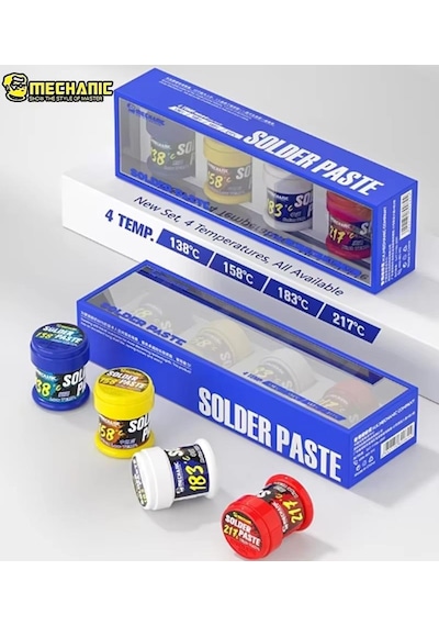 Mechanic 4'lü Özel Seri Lehim Pastası Seti 138-158-183-217 Anakart & Cpu Onarım