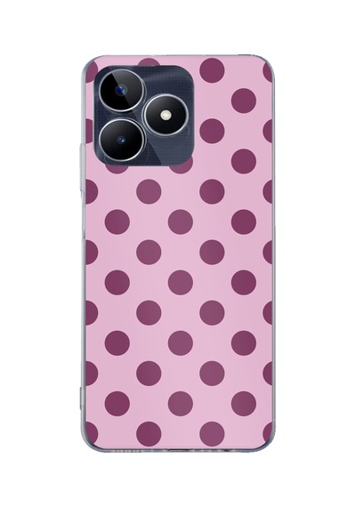 Realme C53 Uyumlu Mor Puantiyeler Baskılı Silikon Kılıf