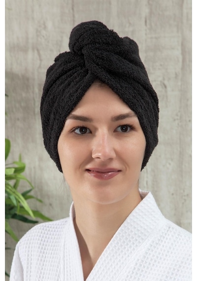 Düz Eponj Düğmeli Havlu Saç Kurulama Bonesi (343993457)
