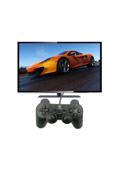 Çift Titreşimli Usb Kablolu Oyun Kolu Pc Uyumlu Vibration Gamepad Lisinya