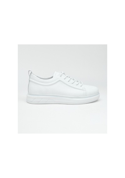 Derinet Günlük Hakiki Deri Erkek Sneaker Beyaz Beyaz