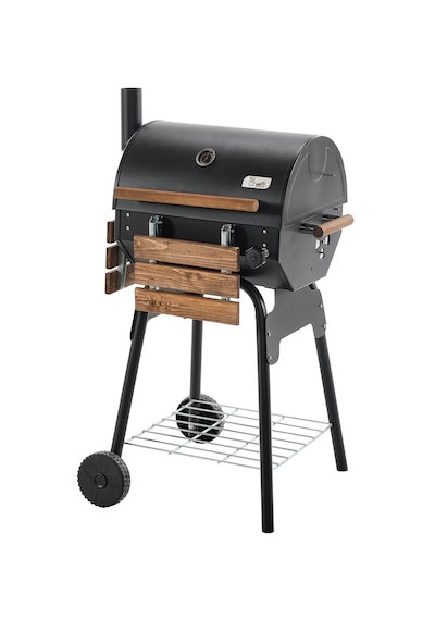 Grillord 50 Kömürlü Barbekü 1 Adet Döküm Izgaralı + Hediye Seti Siyah