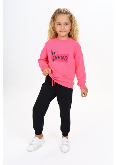 Toontoy Kids Toontoy Kız Çocuk 2'li Takım Baskılı Bisiklet Yaka Sweatshirt & Beli Paçası Lastikli Jogger Eşofman Altı 2 İplik Fuşya Toontoy Kids Toontoy Kız Çocuk 2'li Takım Baskılı Bisiklet Yaka Sweatshirt & Beli Paçası Lastikli Jogger Eşofman Altı 2 İplik Fuşya