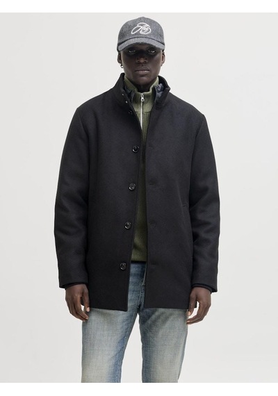 Jack & Jones Jack&jones Jjedetroıt Coat Styd Aw25 Erkek Kaşe Kaban Siyah