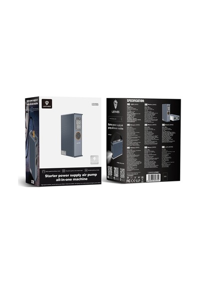 Lenyes Lcı205 Ledli Araç Akü Acil Durum Takviye Güç Kaynağı Ve Hava Kompresörü 12v 100w 7200mah Gri