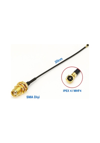 20cm Sma Dişi Ipex4 Mhf4 Rf Bağlantı Kablosu Sma Dişi Soket To A
