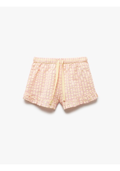 Koton Bol Kalıp Beli Bağlamalı Pötikareli Fırfırlı Şort Pijama Altı Pembe Desenli 5slk80027mw Pembe Desenli Koton Bol Kalıp Beli Bağlamalı Pötikareli Fırfırlı Şort Pijama Altı Pembe Desenli 5slk80027mw Pembe Desenli