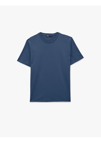 Koton Regular Fit Kısa Kollu Bisiklet Yaka Pamuklu Basic Tişört Antrasit 6sam10332mk
