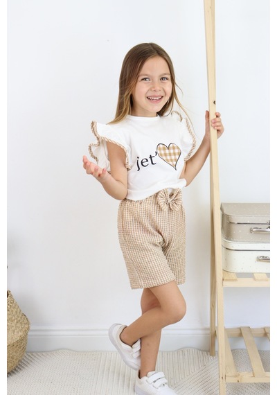 Miababy Jet Love Baskılı İkili Takım Sütlü Kahve